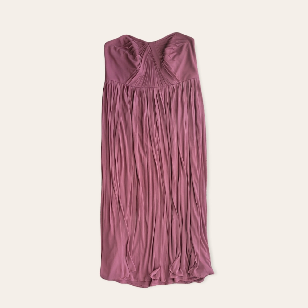 David's Bridal Strapless Mauve Bridesmaid Dress